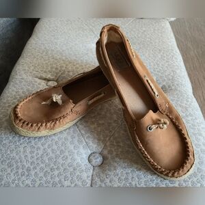 UGG Nubuck Espadrille Flat Moccasin Sheepskin Leather Loafer 8 Coast Slip-on